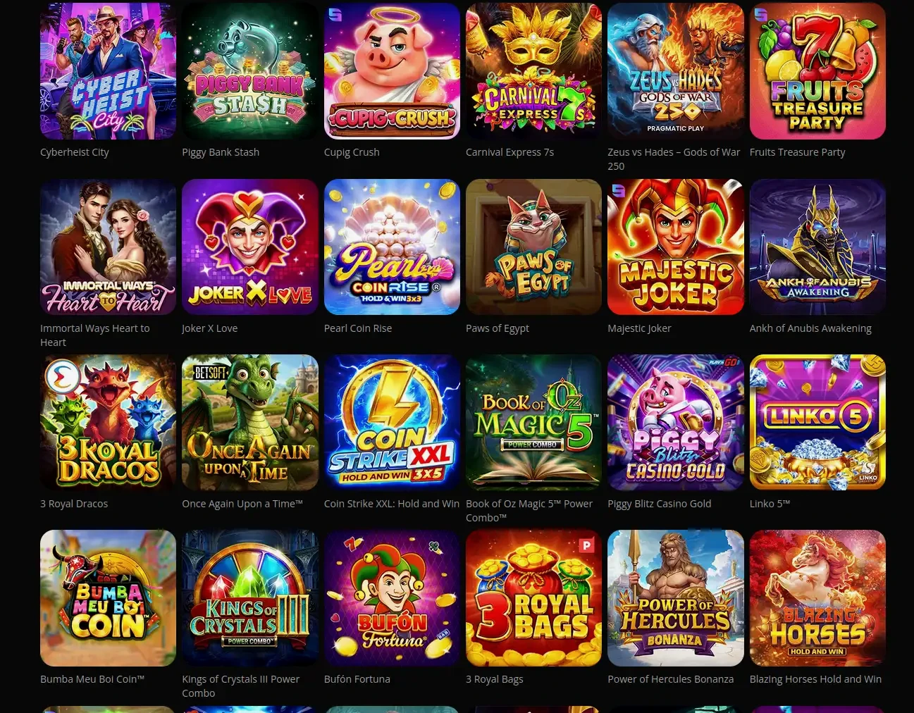 Incognito Casino spelbibliotheek overzicht met slots en live casino games